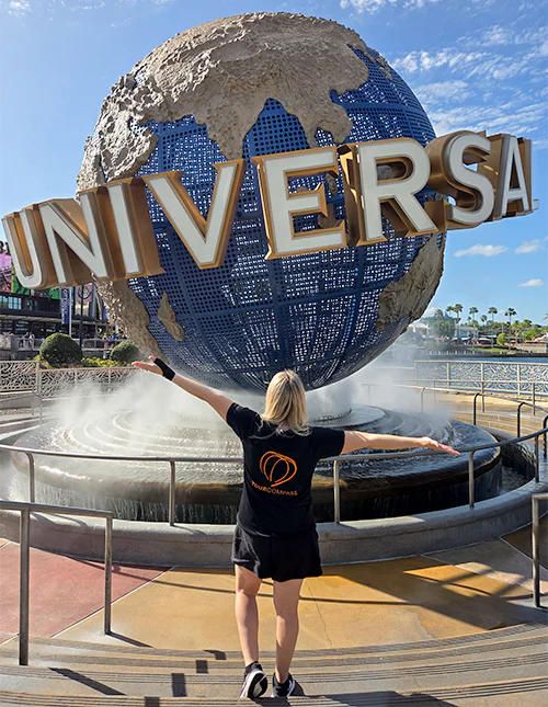 TourCompass framför Universal Studios Florida