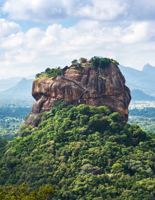 Utsikt över Lejonklippan Sigiriya på Sri Lanka