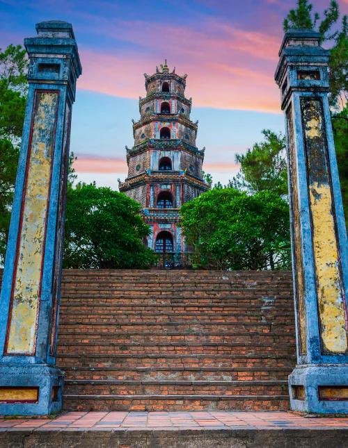 Thien Mu-pagoden i Hué, Vietnam