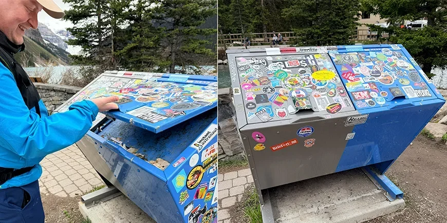 björnsäkra soptunnor i Rocky Mountains i Kanada