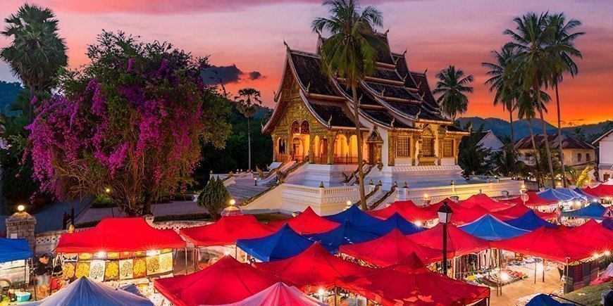 Night market i Luang Prabang i Laos