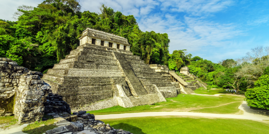 Mayaruiner i Palenque i Mexiko