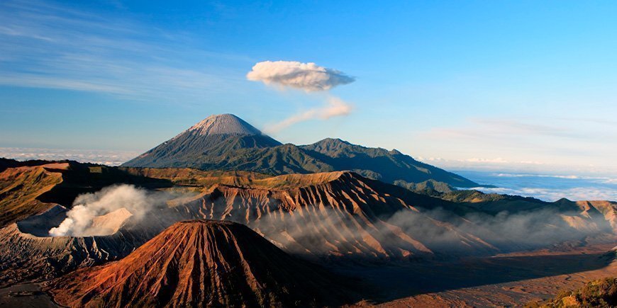 Vulkaner i Bromo nationalpark på Java, Indonesien 