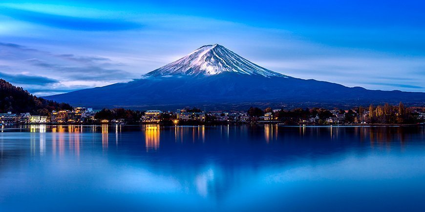 Utsikt över berget Fuji vid Shojiko 