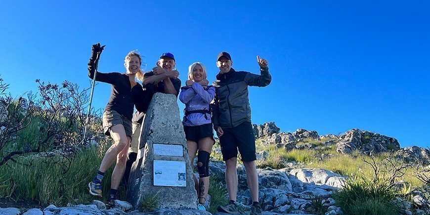 Guiden Pete, Kenneth och kollegorna på toppen av Taffelberget