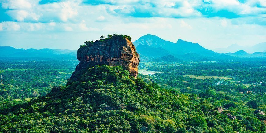 Vacker utsikt över Sigiriya i Sri Lanka
