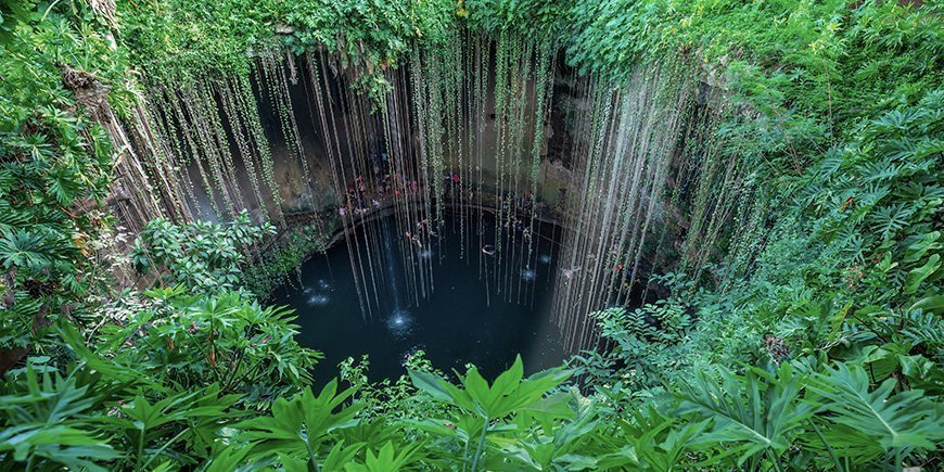 Ik Kil cenote sedd från ovan