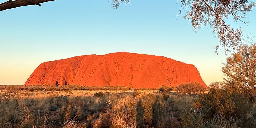 Uluru i solnedgången