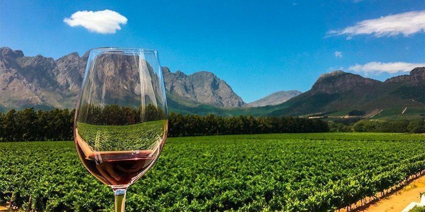 Vinprovning i Franschhoek i Västra Kapprovinsen, Sydafrika