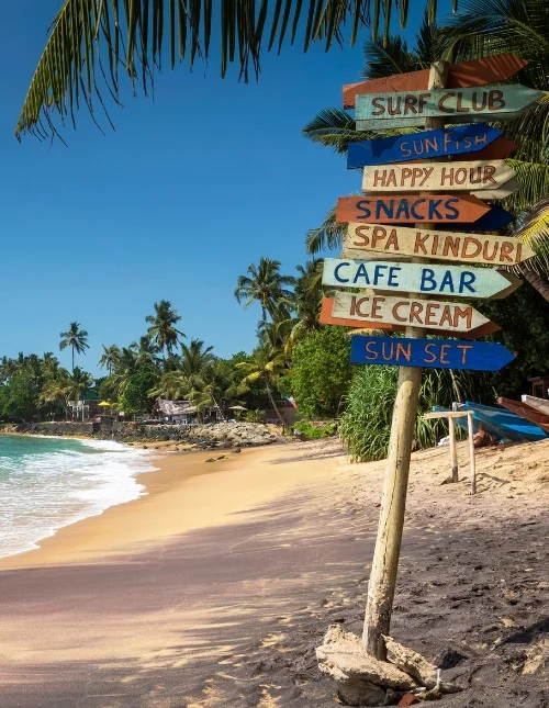 Sri Lankas stränder med en bit av kultur