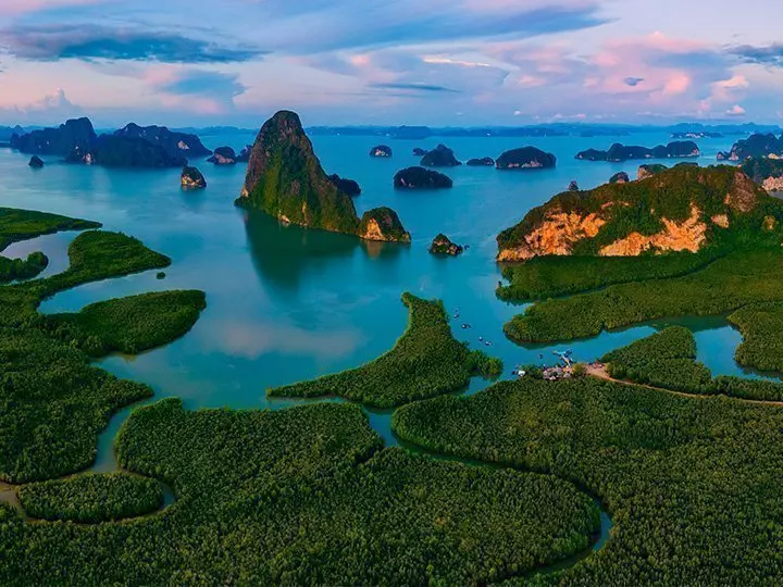 Utsikt över Phang Nga Bay i Thailand
