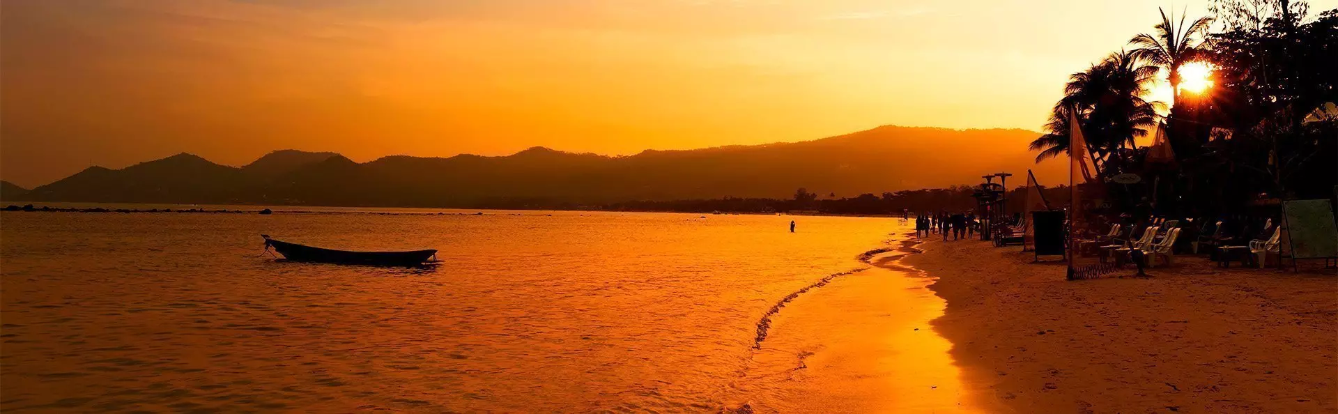 Solnedgång på Chaweng Beach på Koh Samui