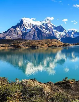 Pehoésjön i Torres del Paine i Patagonien i Chile