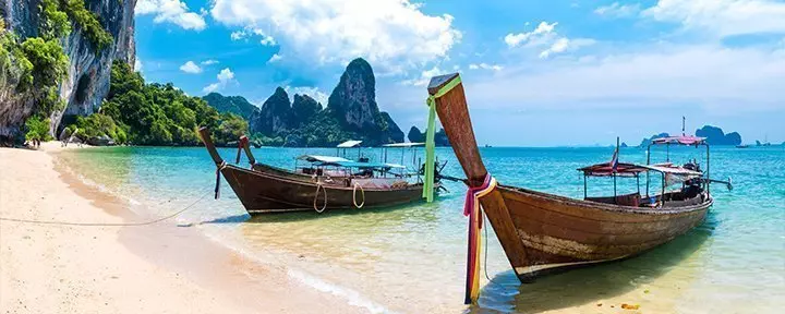 Railey beach vid Krabi, Thailand