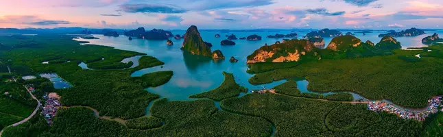 Utsikt över Phang Nga Bay i Thailand